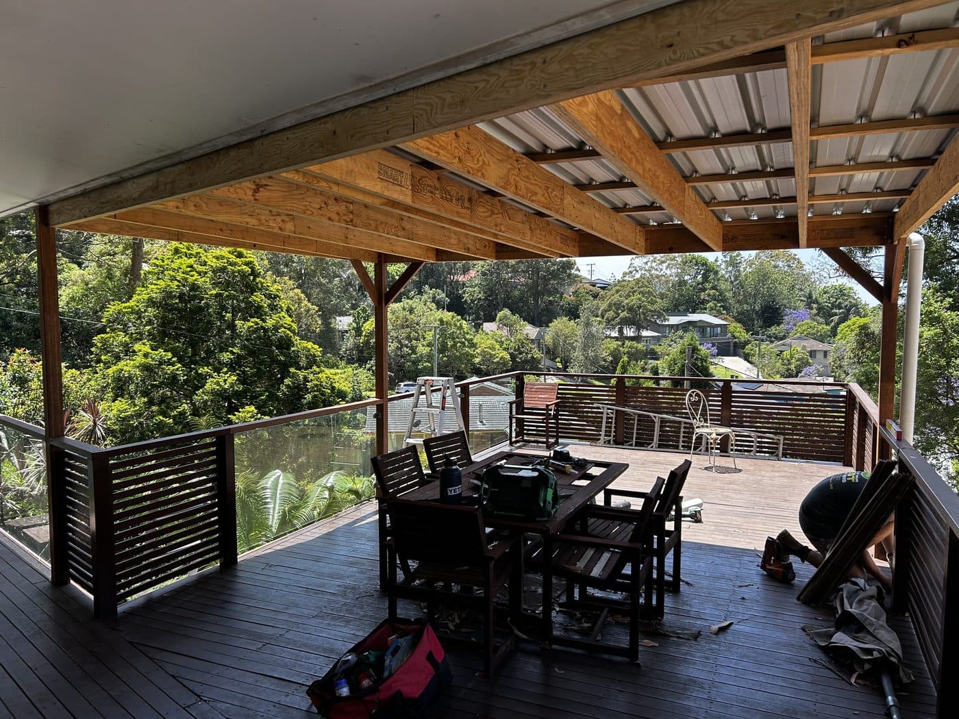 Elevated deck with bush views